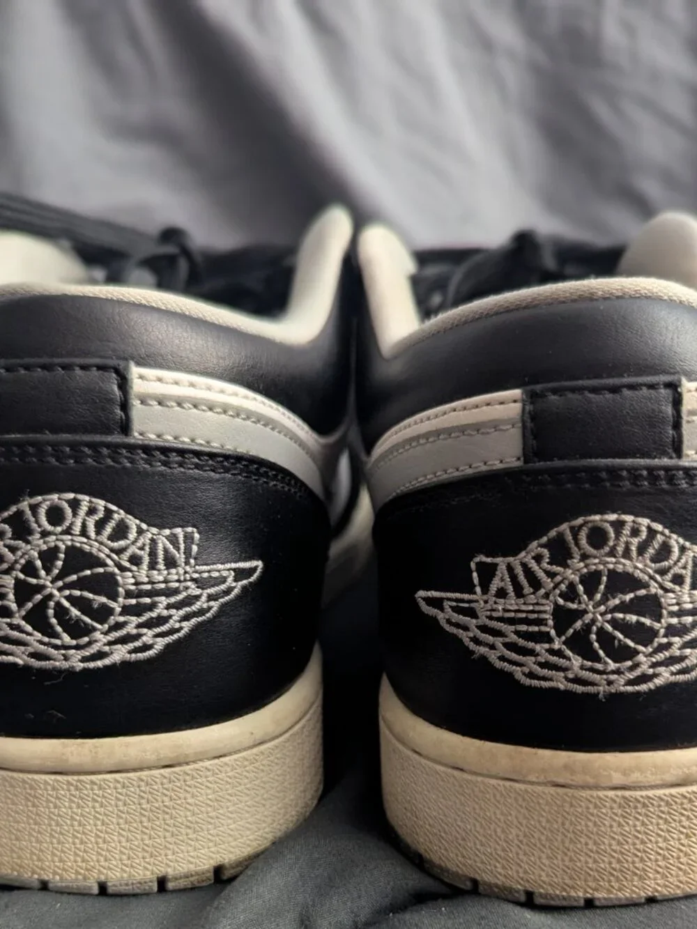 Air Jordan 1 Low Shadow Black Grey White Men's Size 12 Sneakers w/ Authenticity